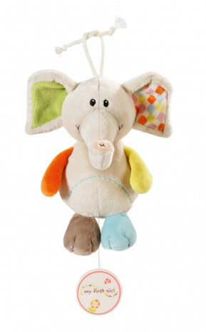 muziekdoosje Elephant Dundi 18 x 10 cm pluche/polyester