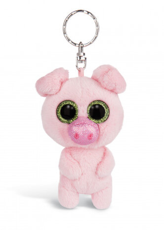 sleutelhanger Glubschis varken junior 9 cm pluche roze