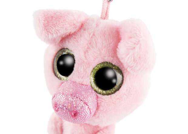 sleutelhanger Glubschis varken junior 9 cm pluche roze