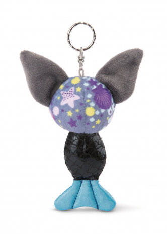 sleutelhanger Glubschis junior 12 cm pluche blauw/zwart