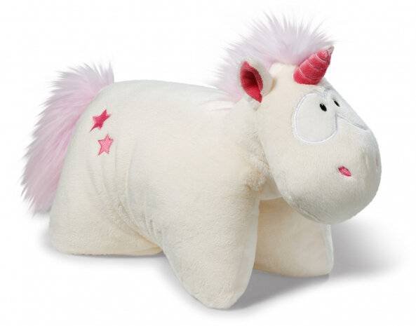 kussen Theodor 40 x 30 cm pluche/polyester roze/wit