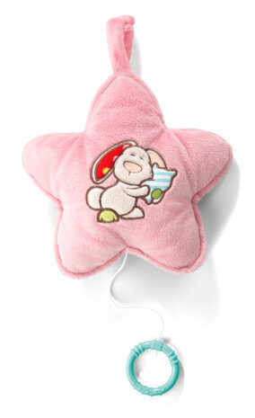 muziekdoosje Rabbit Tilli junior 21 x 21 cm pluche roze