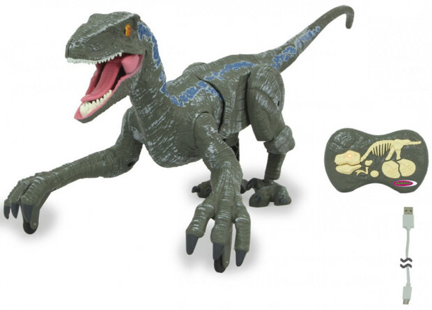 dinosaurus Velociraptor 2,4 GHz junior 46 x 25 cm groen