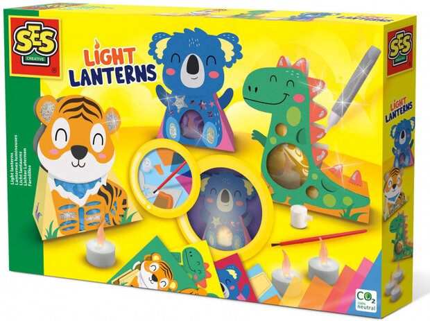 knutselset licht lantaarns junior 30 cm karton 15-delig