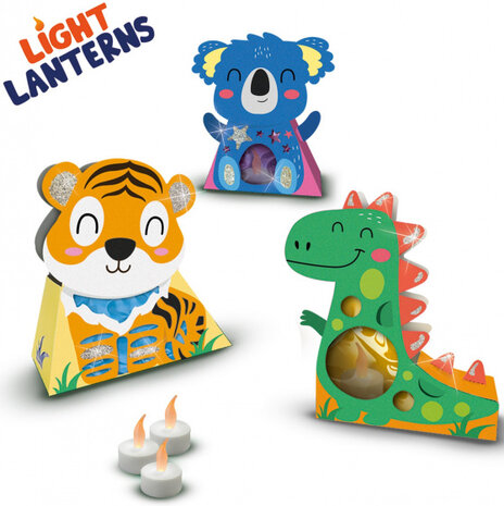 knutselset licht lantaarns junior 30 cm karton 15-delig