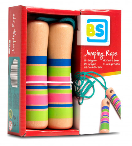 sprintouw junior 2 meter katoen/hout turqoise