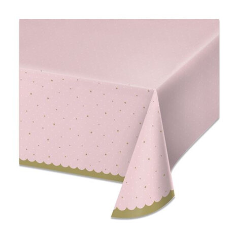 tafelkleed Stylish Swan meisjes 137 x 259 cm lichtroze