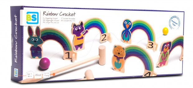 croquet Regenboog 24 x 15 cm hout 9-delig