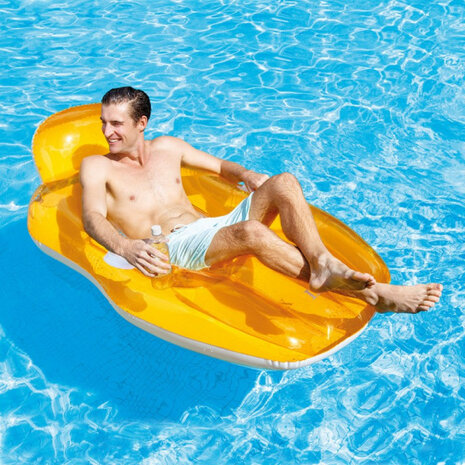 opblaasboot Chill &#039;n Float 163 x 104 cm pvc/mesh oranje