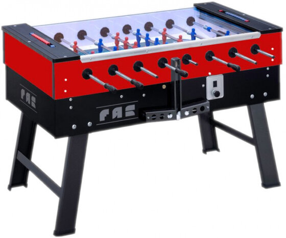 voetbaltafel San Siro 114,5 x 70 cm staal/hout zwart/rood