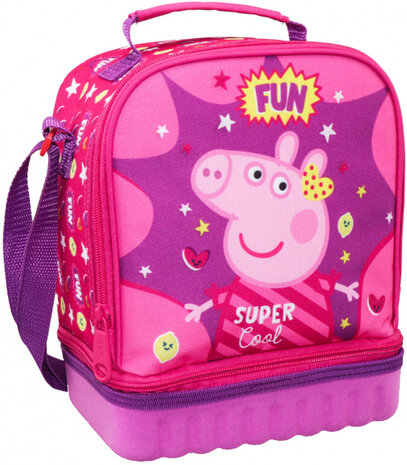 lunchtas junior 24 x 20 cm polyester roze/paars