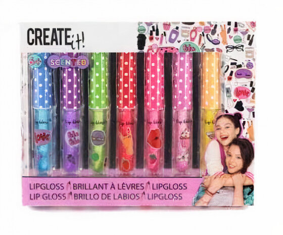 lipgloss set  glitter en geur junior 7-delig