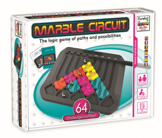 logica-spel Marble Circuit junior zwart 20-delig
