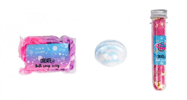 bad en spa set meisjes paars/roze 4-delig