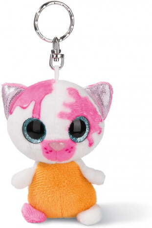 sleutelhanger vleermuis junior 9 cm pluche roze/oranje