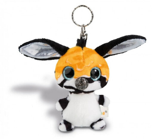 sleutelhanger zebra junior 9 cm pluche zwart/wit