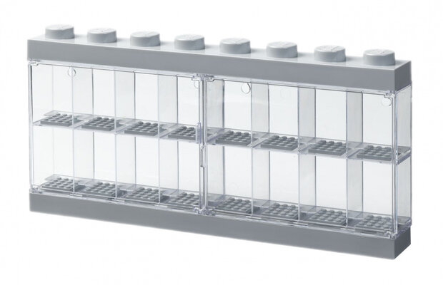 vitrine Minifigure 38 x 18,5 cm polycarbonaat grijs