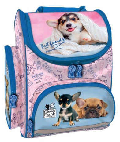 rugzak meisjes 15 liter polyester roze/blauw