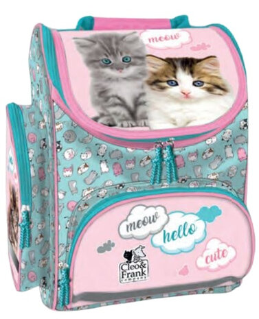 rugzak meisjes 15 liter polyester roze/blauw