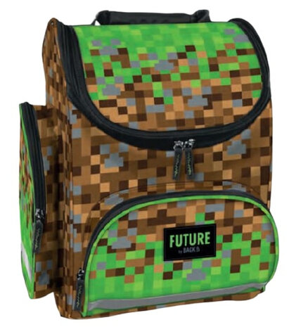 rugzak junior 15 liter polyester bruin/groen