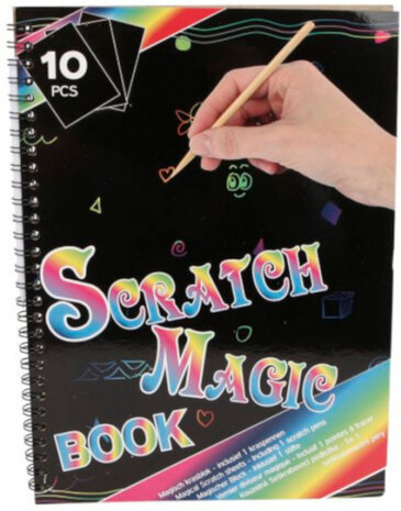 krasboek junior A4 papier zwart 10-pagina&#039;s