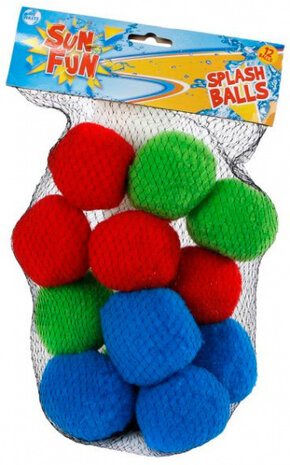 splashballen foam groen/rood/blauw 12 stuks