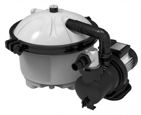 zwembadfilterset Fiberclean 6 m&sup3;/uur zwart/wit 8-delig