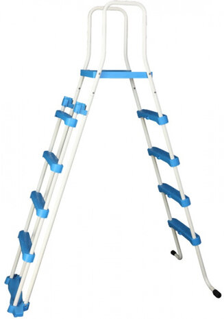 zwembadtrap A-Frame junior 132 cm wit/blauw