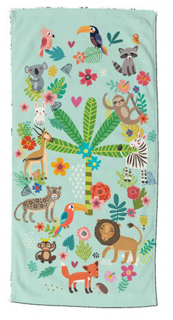 strandlaken Happy 75 x 150 cm velours groen