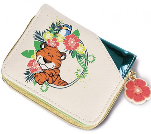 portemonnee Wild Friends 12 cm junior kunstleer beige