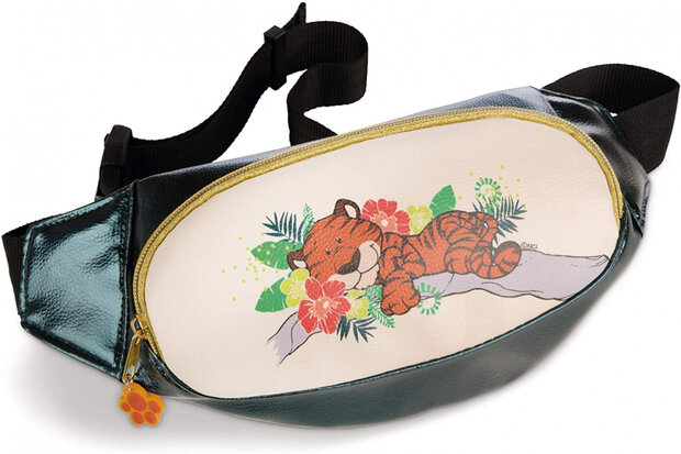 heuptas Wild Friends 25 x 12 cm kunstleer beige/turquoise