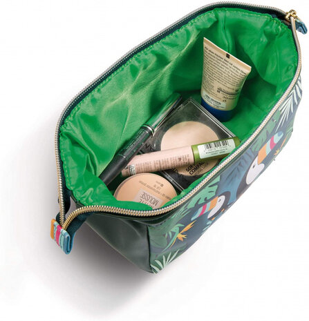 make-up tasje 18 x 12 cm kunstleer groen