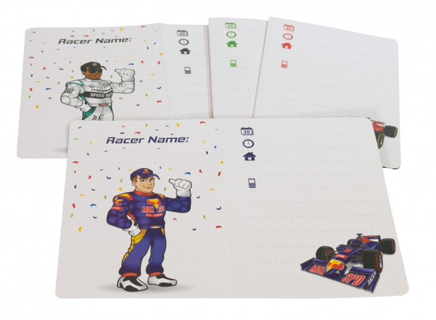uitnodigingskaarten Formule 1 junior papier multicolor 16-delig
