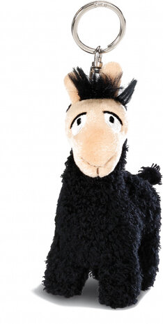 sleutelhanger Lama Lorenzo junior 10 cm pluche zwart