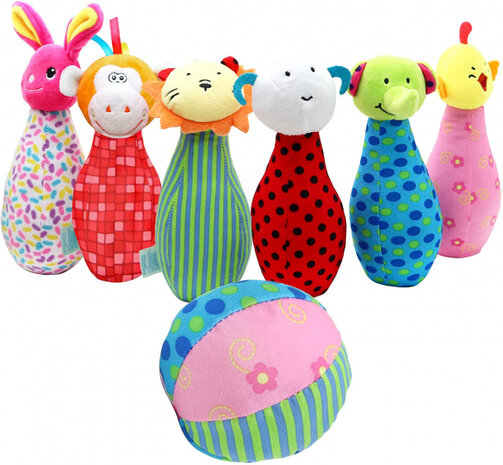 bowlingset junior 6 x 19 cm katoen 7-delig