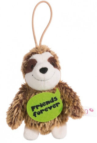 knuffelhanger Luiaard vrienden junior 10 cm polyester bruin