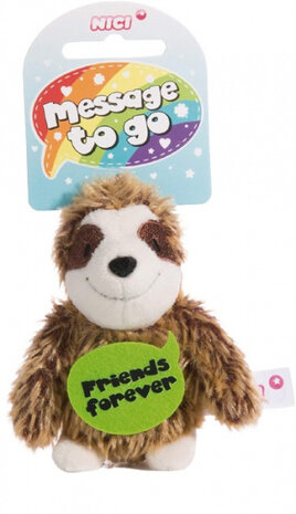 knuffelhanger Luiaard vrienden junior 10 cm polyester bruin