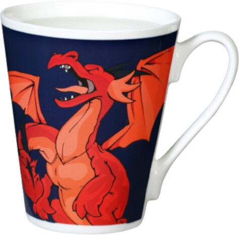 mok Magic Dragons junior 0,3 liter porselein blauw/rood