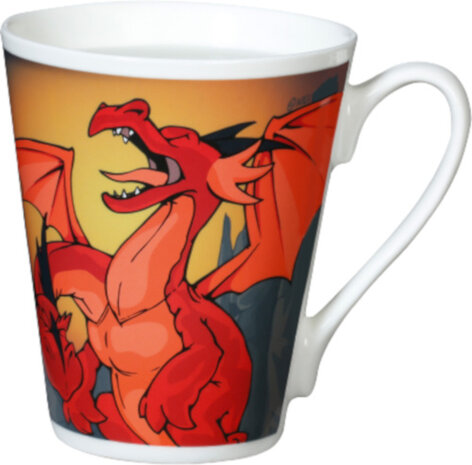 mok Magic Dragons junior 0,3 liter porselein blauw/rood