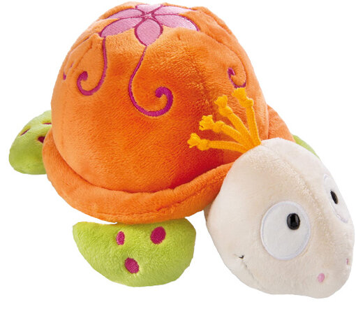 knuffel Schildpad Sula junior 25 cm pluche oranje/groen