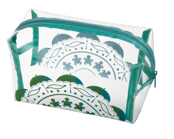 toilettas Mandala meisjes 19 x 10 cm transparant/groen