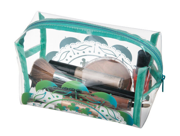 toilettas Mandala meisjes 19 x 10 cm transparant/groen