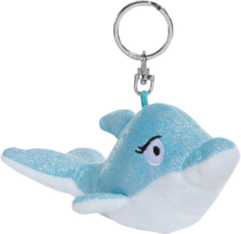 sleutelhanger Dolphin Del-Finchen&nbsp;junior 10 cm blauw/wit