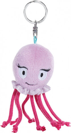 sleutelhanger Octopus Oktina junior 10 cm pluche paars