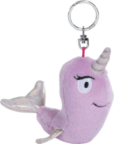 sleutelhanger&nbsp;Narwhale Traud junior 10 cm pluche paars
