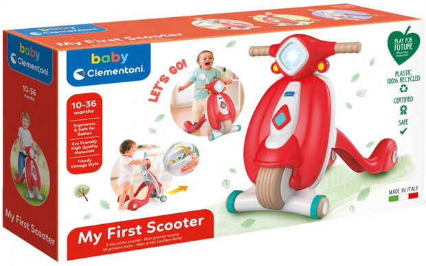 loopwagen Scooter 13 x 50 x 28 cm junior rood/wit