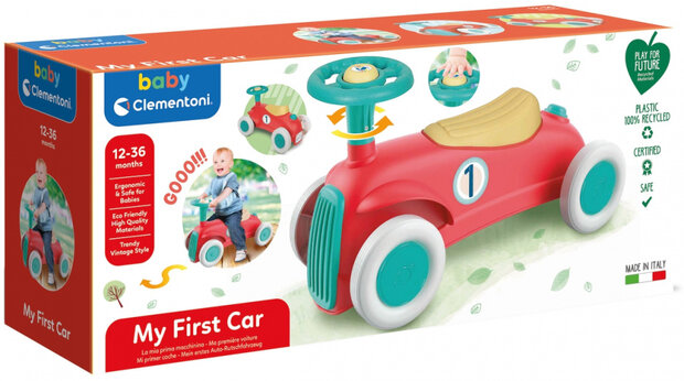 loopwagen My first car junior 58,5 x 25 cm rood