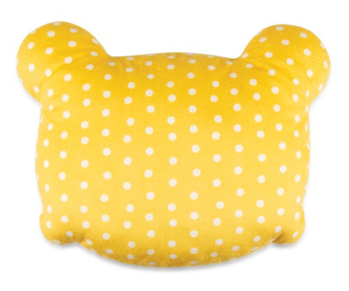 kussen junior 35 cm polyester wit/geel