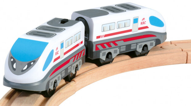 trein High Speed B/O junior 50 x 18 x 30 cm cm wit/grijs