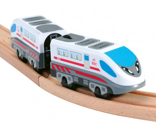 trein High Speed B/O junior 50 x 18 x 30 cm cm wit/grijs